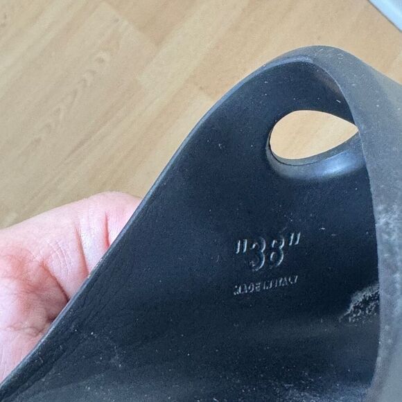 Off White Rubber Meteor Slides Women's 38 Black Made in Italy - Picture 5 of 7